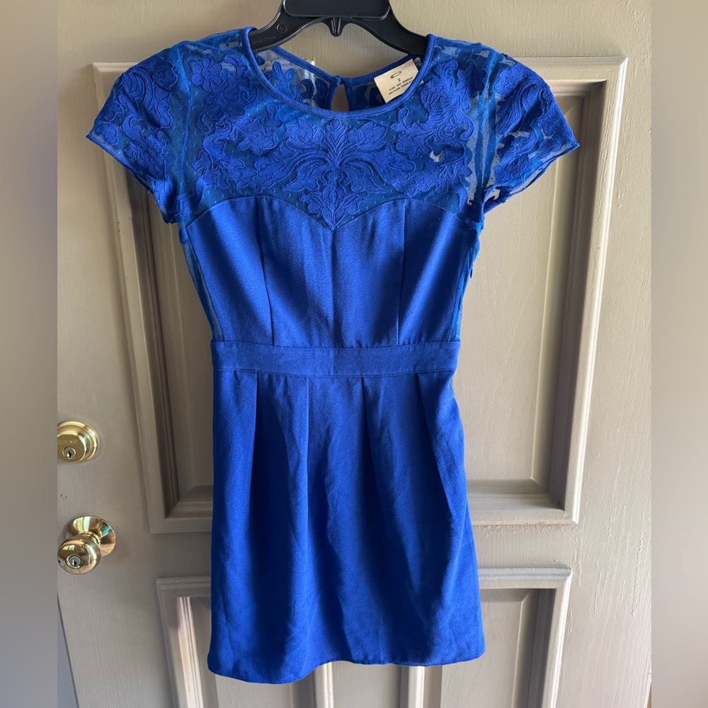Pins & Needles Cobalt Blue Lace Dress